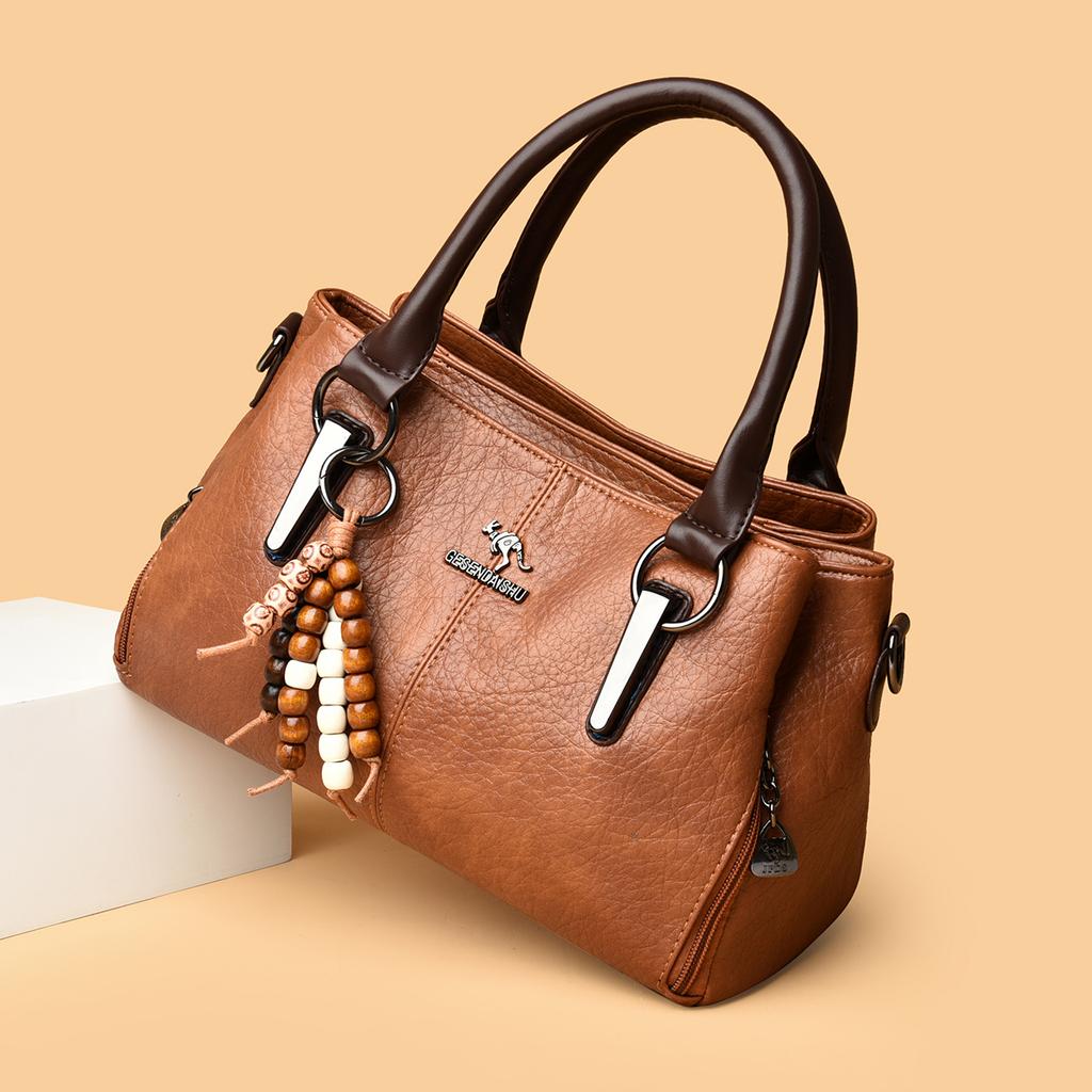 Elegant Womens Leather Handbag Tote Bag Shoulder Bag Top Handle Purse Crossbody Bag