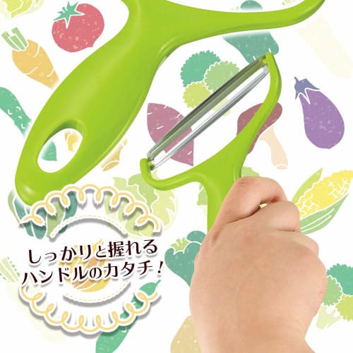 Shimomura Kogyo Full Veggie Smile Cabbage Peeler, Made In Japan, Dishwasher Safe, FVS-603, Made In Tsubame-Sanjo, Niigata, Green, 180 X 115 X 17 Mm