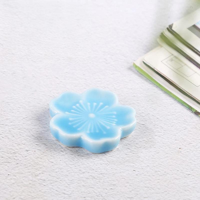 Cherry Blossom Ceramic Chopstick Rest Creative Flower Tableware Holder Ideal Gift for Housewarming Cooking Lovers