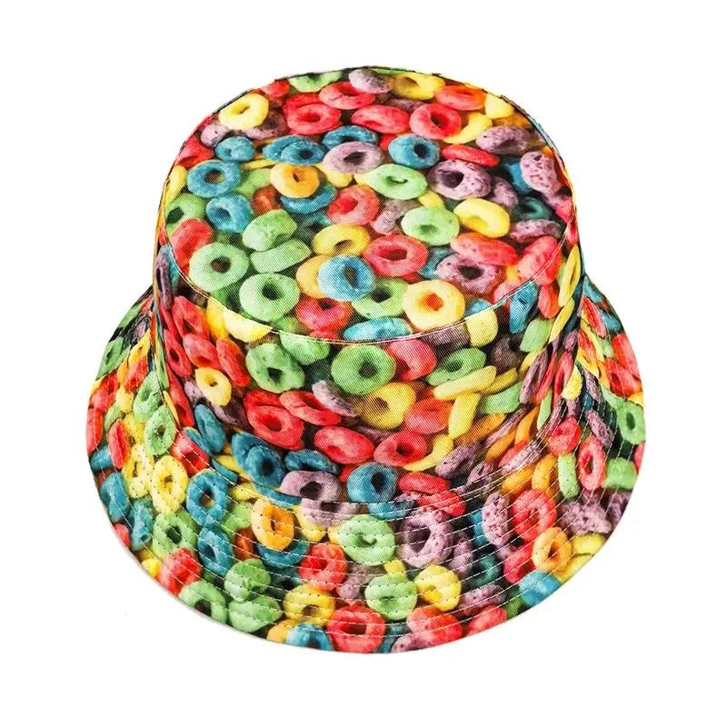 Freedom Outdoors Women's Spring Polyester Cartoon Print Bucket Hat Fisherman Hat Outdoor Travel Sun Cap For Men And 180