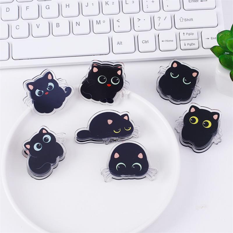 Black Cat Cartoon Acrylic Double-Sided Snack & Journal Sealing Clip