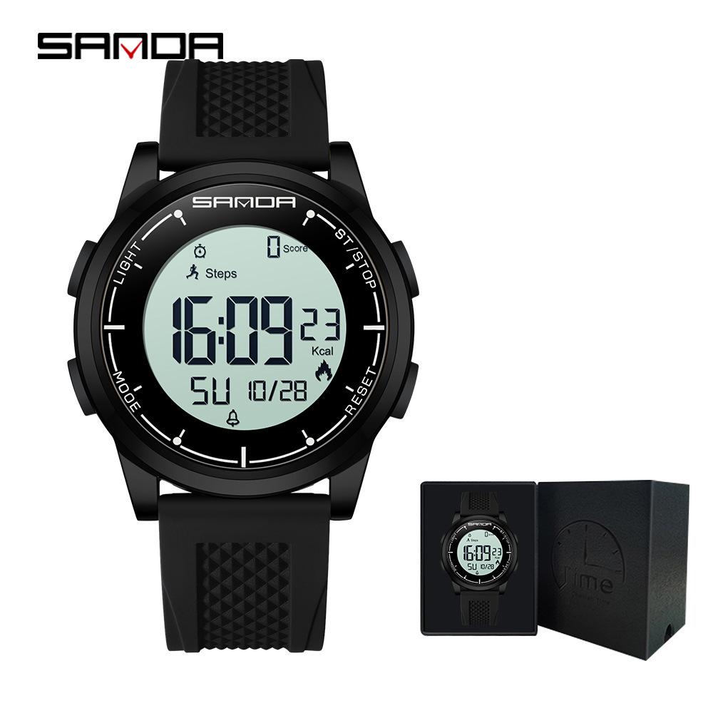 Sanda Multi-Function Smart Watch: Waterproof, Pedometer, Alarm Clock for Hiking & Sports - Unisex