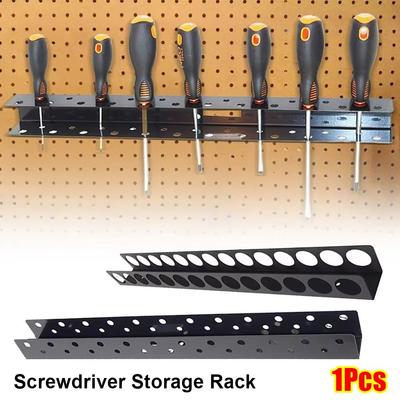 1Pcs Wall Mount Screw Organizer Steel Black Screwdriver Storage Rack Heavy Duty Pliers Organizer Holder Hardware Tool Organizer