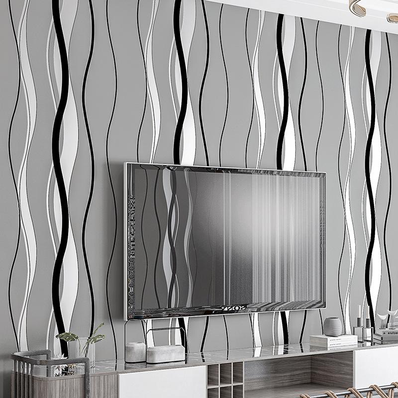 Tapeta v severském stylu Geometrické vzory Čáry Jednoduché Svislé pruhy Moderní bytová dekorace Tapeta do obývacího pokoje TV pozadí