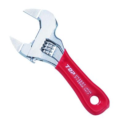 Top Industrial Eco Fork Short Eco Wide Adjustable Tip for Water Faucets and Mixer Made In Japan (TOP) Wrench, Ultra-Thin Tip, Red, 7-26mm Opening,