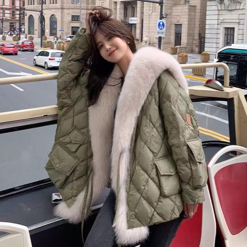 Winter Women Faux Fur Collar Down