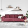 Living Room Sofa Wine Red 250 x 77 x 76 cm Polyester