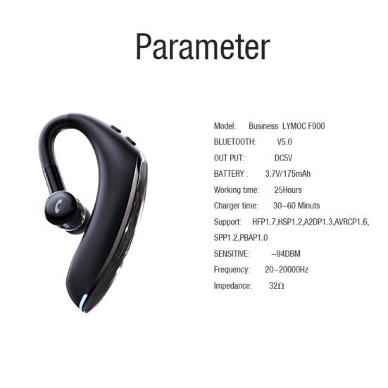 F900 Mini Earhook Wireless Bluetooth-compatible 5.0 Earphone Car Handsfree Call Headphone