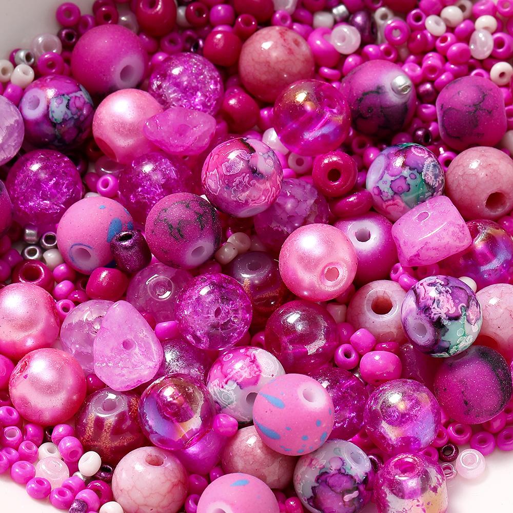 20g/Lot 8mm Mixed Glass Irregular Shape Charm Seed Loose Beads for Handmade DIY Necklace Bracelets Jewelry Accessories