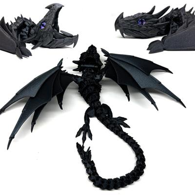 Yousheng 3D Printed Winged Dragon Ornament Flexible Articulated Dragon with Wings Fidget Dragon Toy for Home Office Desk Decor Stress Relief