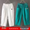 Women's Cotton & Linen Summer Cropped Trousers - Loose, Elastic Waist, Large Size, Slim Harem, Versatile Casual Pants