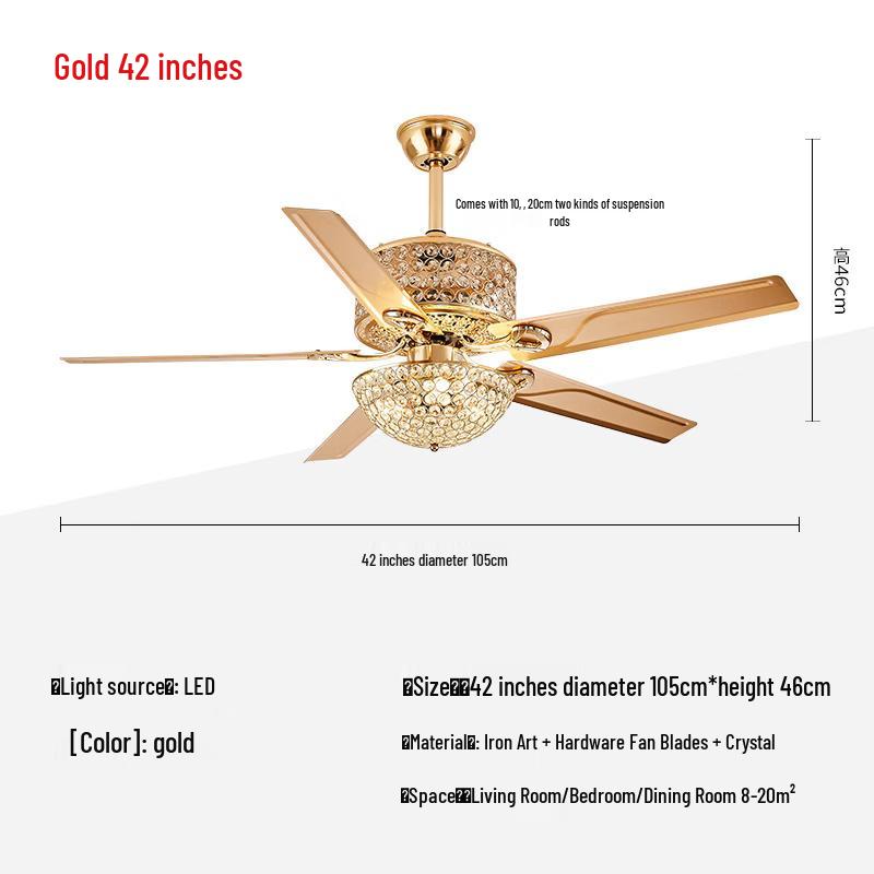 Meng Pao F1026 Crystal Ceiling Fan with Light