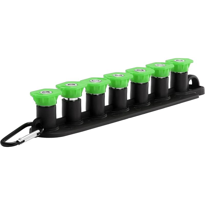 

A95I-Pressure Washer Tips(25 Degree), Green Power Washer Nozzle Tips 7-Pack Including Nozzle Holder,1/4 Inch Quick Connect Fit