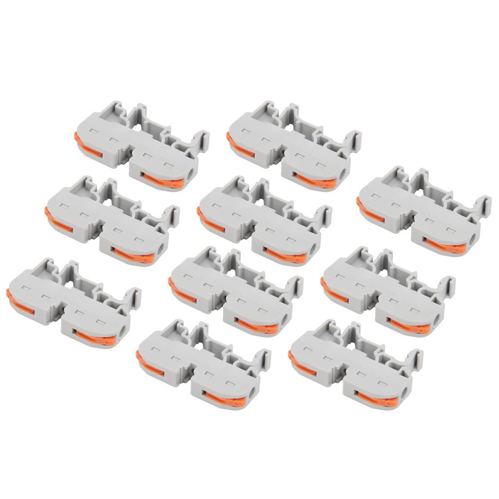 10Pcs Wire Connection Block Din Rail Type Spring Lever Cable Connector Terminal PCT-211