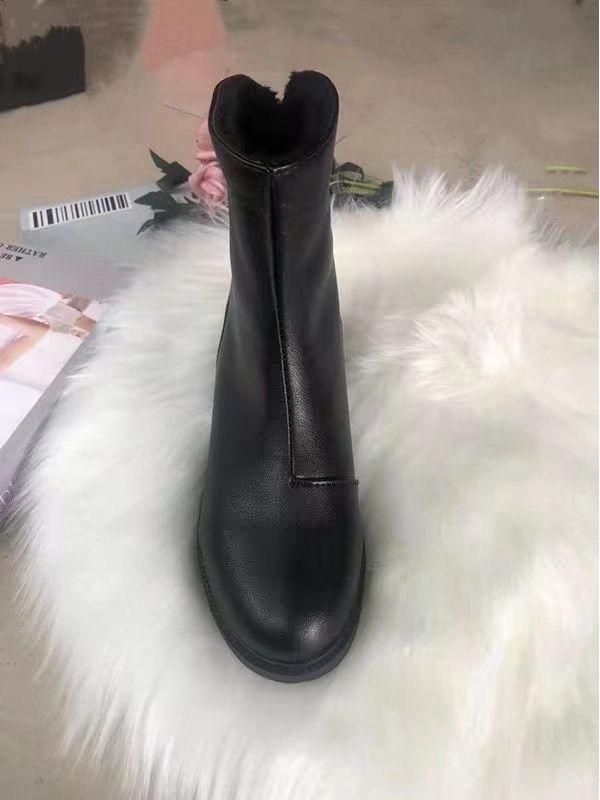 2025 Women's Winter Martin Boots: Fleece-lined Warm Flat-bottom Soft Leather, Trendy and Versatile Mid-calf Ankle Boots