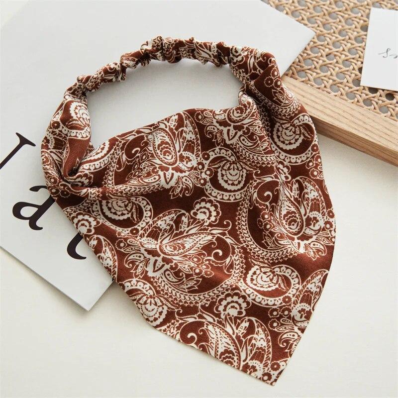 

Новый богемный принт, треугольный платок на голову, модные эластичные ленты для волос, банданы, повязки на голову для женщин, аксессуары для волос, головные уборы, подарок