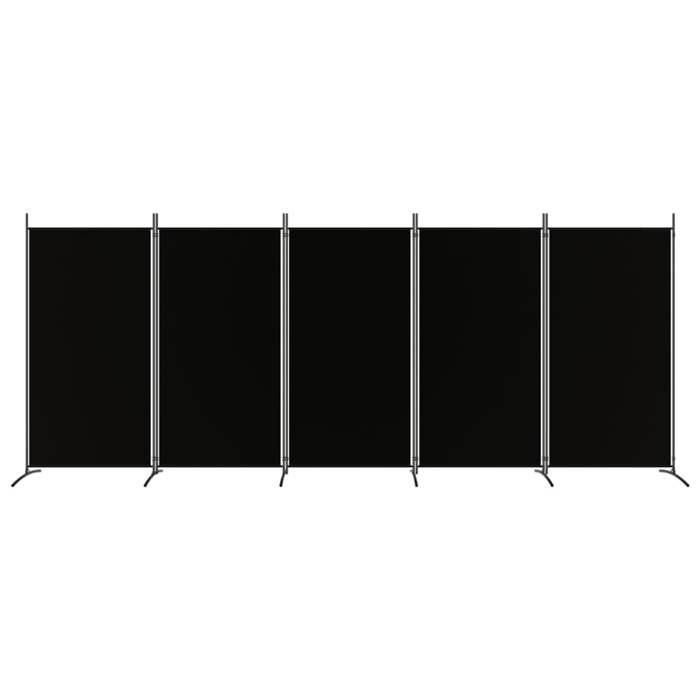 VidaXL Cloison de Séparation 5 Panneaux Séparateur de Pièce Pliable Diviseur Écran d'Intimité Paravent Décoration Salon Noir 350269