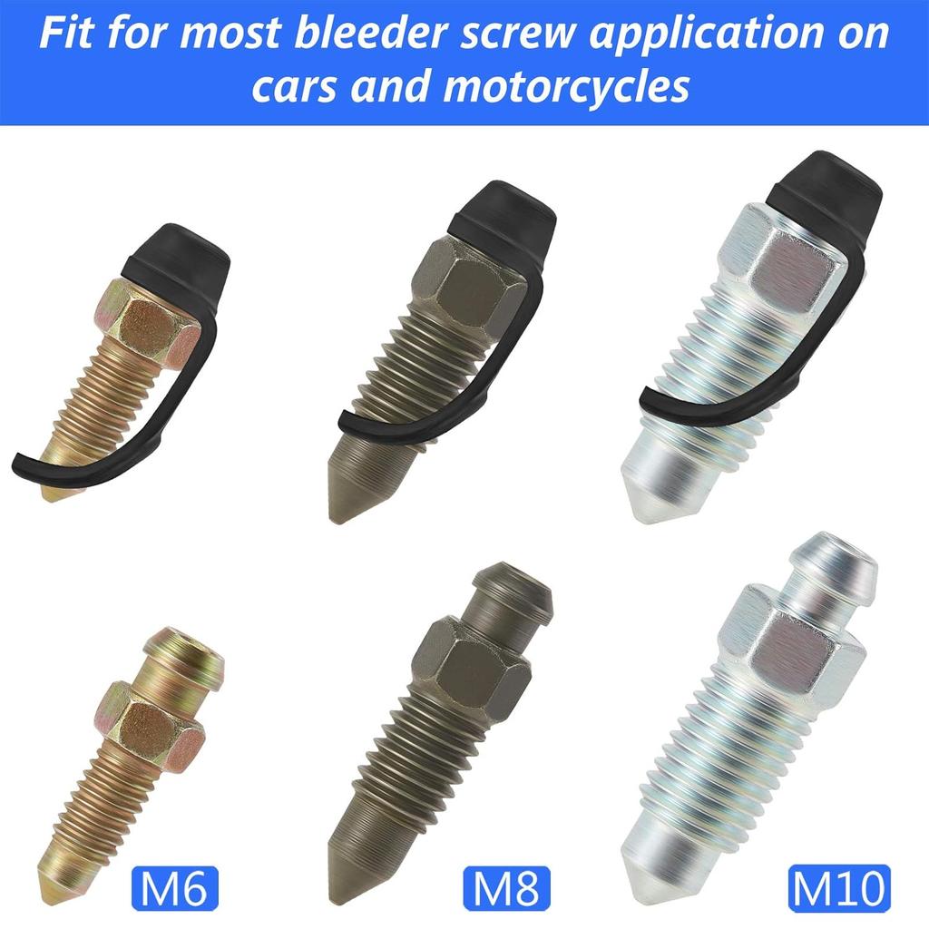 Frienda 50 Pack Brake Bleeder Cap Small Automotive Brake Bleeder Screw Rubber Grease Fitting Caps Car Zerk Dust Cover for Cars Motorcycles Bicycles