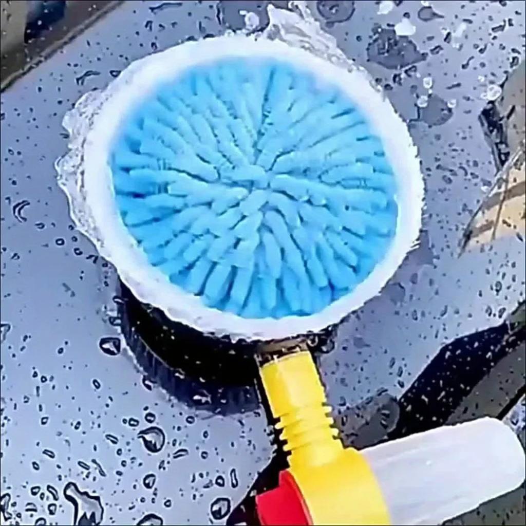 High-Pressure 360° Rotating Car Wash Brush Kit - Automatic Foaming, Chenille Bristles, Adjustable Dip Wash, Rotary Wash Brush