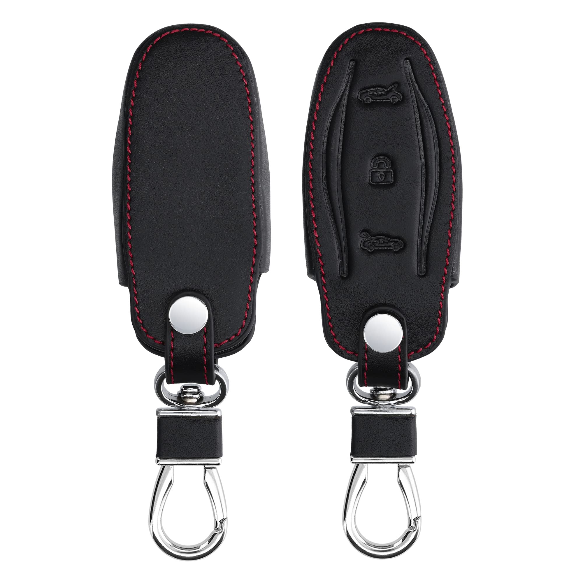 

[kwmobile] Car Key Protective Cover Compatible with: Tesla Model S Car Key - Smart Key Key Case Key Case PU Leather - Black