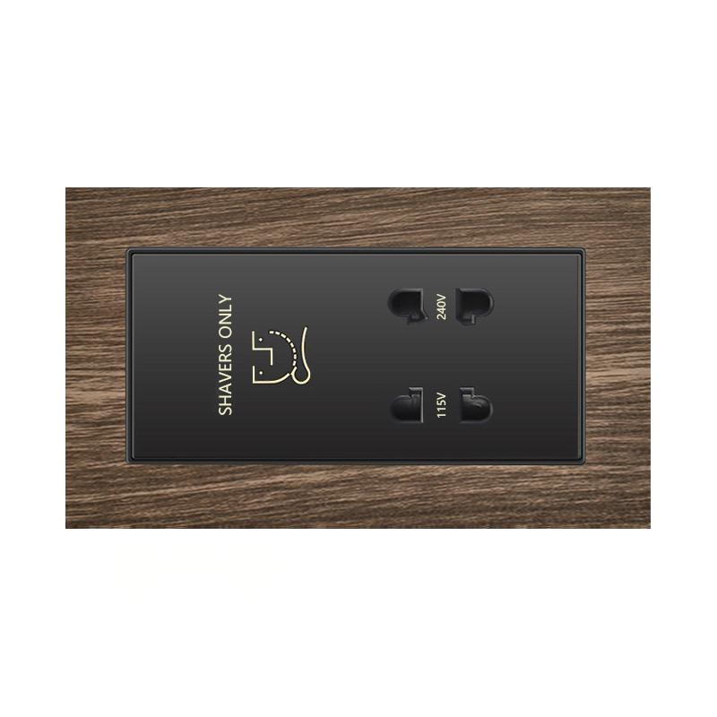 146 UK Standard Hotels Shaver Socket,Wall Bathroom Beard Knife Panel,Beard Shaving Charge Outlet Glass Plastic Stainless Steel