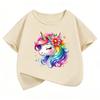 Fashion Horse with Rainbow Design TShirt Printed T Shirt Girls Summer Clothes Short Sleeve Tops TShirts Cute Girls Clothing