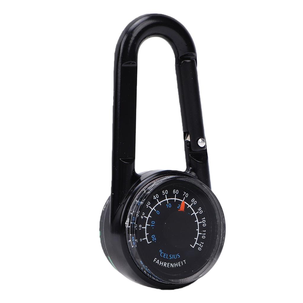Keychain Compass with Built in Thermometer Small Pocket Carabiner Clip On Compass Navigation Tool for Backpack Hiking