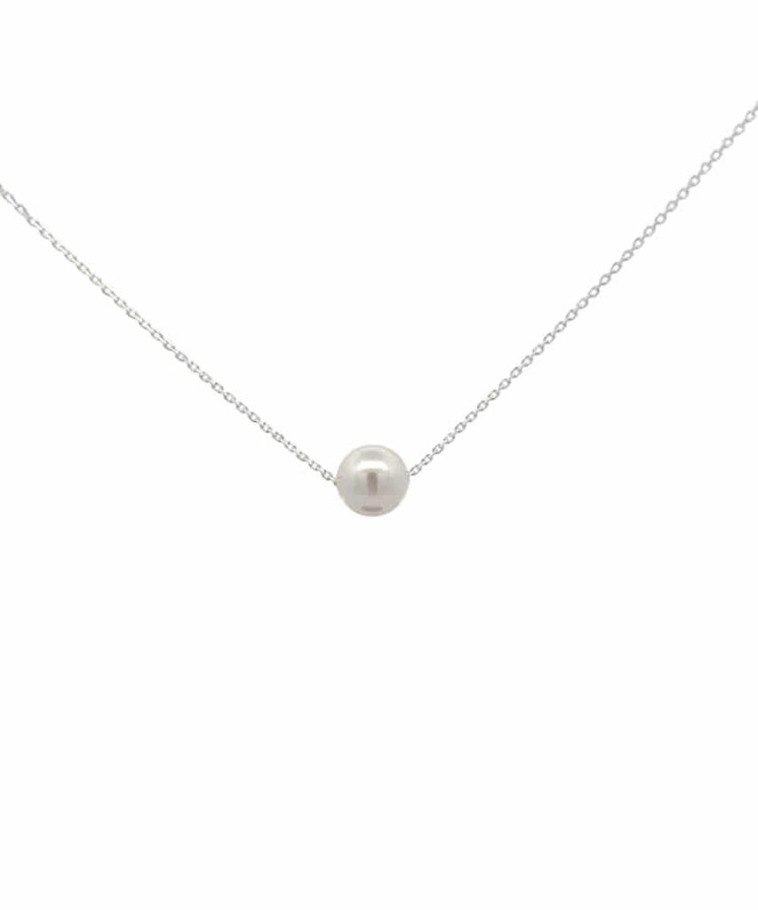 Alleun Swarovski Pearl Silver 925 Silver Necklace Choker Mini 6Mm 8Mm