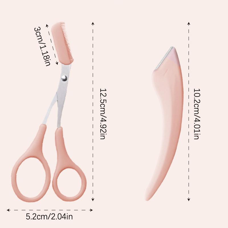 1/2/3Pcs Eyebrow Trimming Knife Eyebrow Face Razor For Women Eyebrow Scissors With Comb Brow Trimmer Scraper