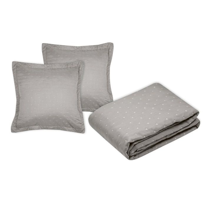 Couvre lit - Chloé - 240x220 cm - 100% polyester - Couleur taupe