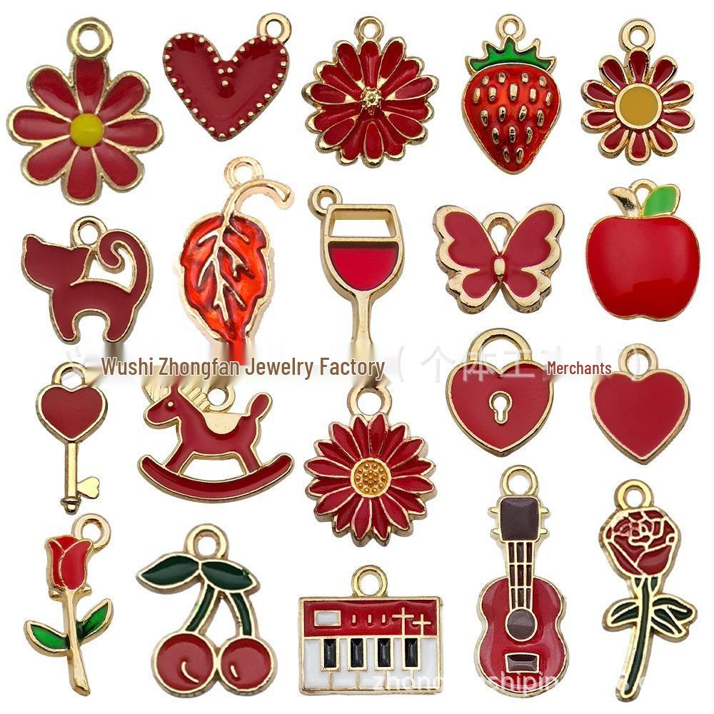Alloy KC Gold DIY Jewelry Accessories: Earrings, Bracelets, Necklaces, Pendants, Charms - 110 Pcs/bag