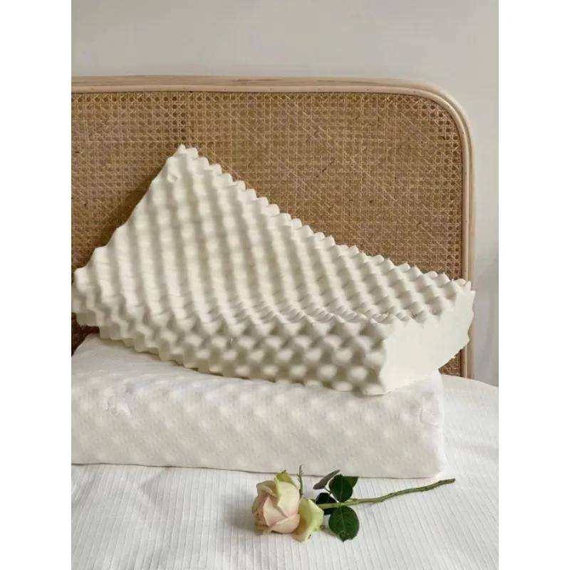 

2024 Новая тайская натуральная латексная подушка, натуральная резиновая подушка, защита шейного отдела позвоночника, сон, одинарный массажный изгиб