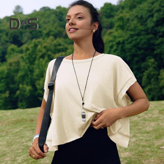 Damski T-shirt do biegania z okrągłym dekoltem, krótkim rękawem, odkrytymi plecami, sportowy top, luźny krój, jednolity kolor, casualowe topy na siłownię