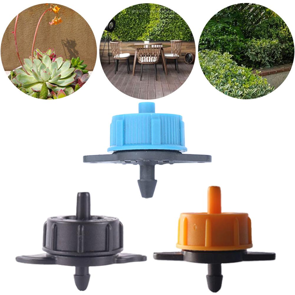100pcs Pressure Compensating Drip Emitters Micro Connectors 2L/4L/8L Adjustable Drippers Garden Irrigation System