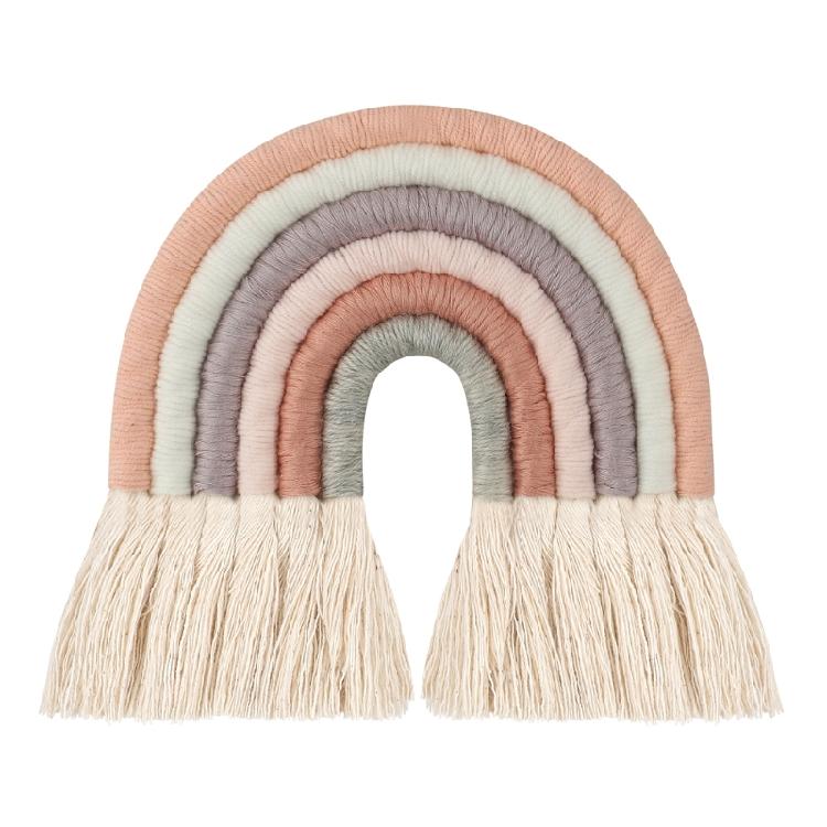 

Rainbow Macrame Woven Boho Rainbow Wall Hanging with Tassels Handmade Beautiful S