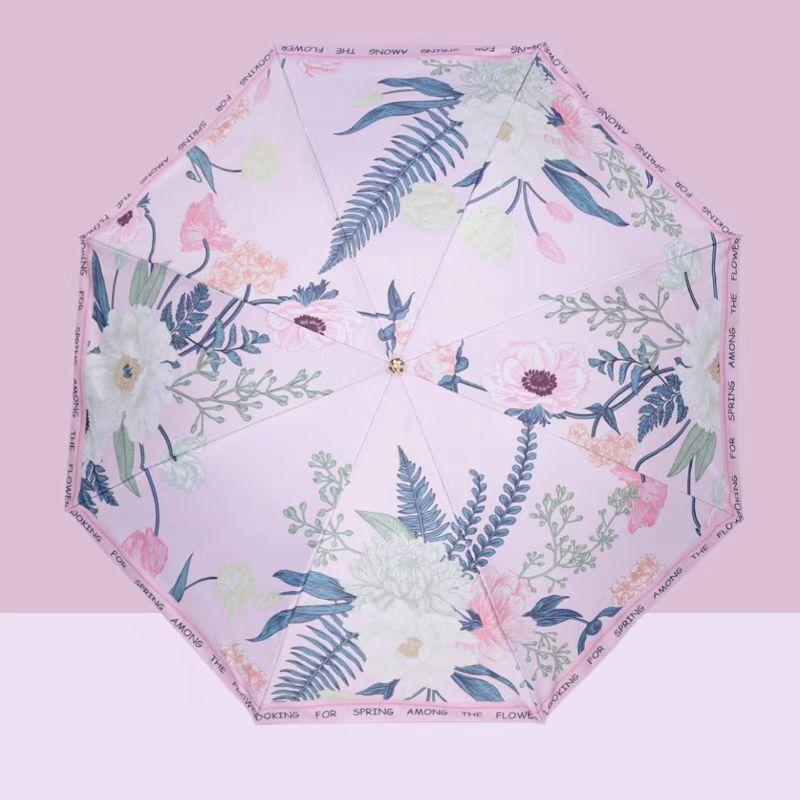 Double-layer sun umbrella vinyl sunscreen UV protection parasol double-sided printing weather and rain manual umbrella female