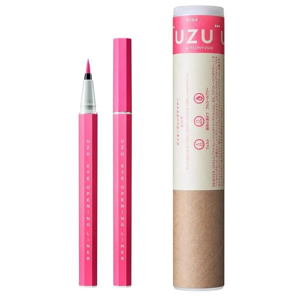 UZU Eye Opening Liner 1 Pack Pink UZU BY FLOWFUSHI Eye Opening Liner, Pink Liquid Eyeliner, Hot Water