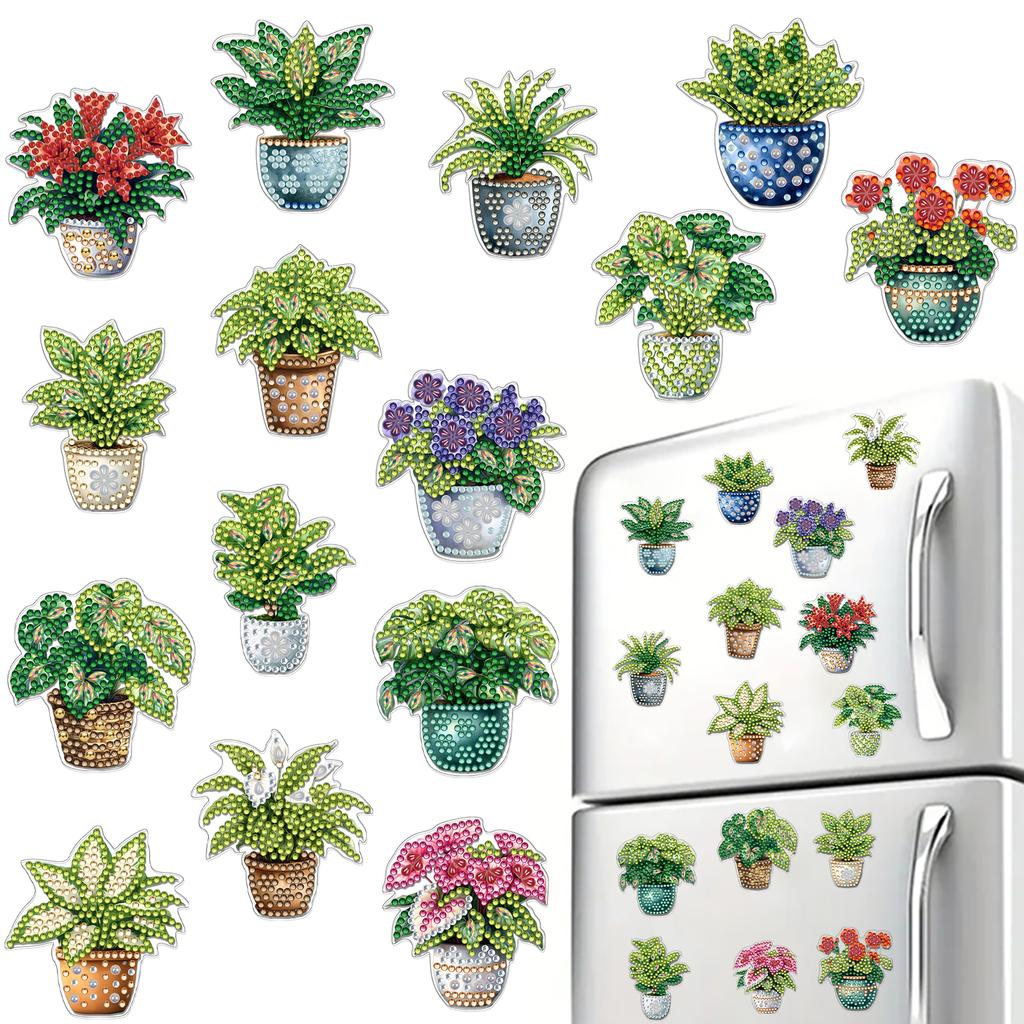 15 st 2D/Platt Akryl DIY Konst Kylskåpsmagnet Kylskåpssticker Specialformad Borr för Vuxna Nybörjare Heminredning