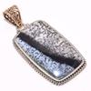 Natural Dendrite Opal Gemstone 925 Sterling Silver Two Tone Pendant 2.05" S5p66