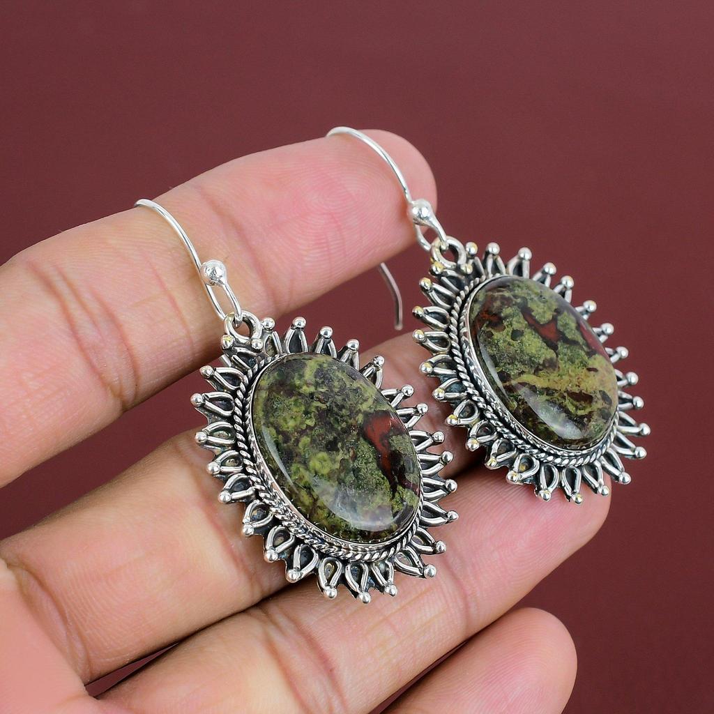 Dragon Bloodstone Earring 925 Sterling Silver Earring Handmade Stylish Earring Elegant Jewelry Very Pretty Gemstone Earrings Gifts For Women
