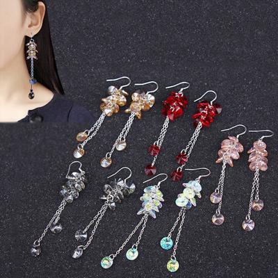 Moda Metal largo borla pendientes de Cristal exagerado Mujer Joyas Pendiente Caliente