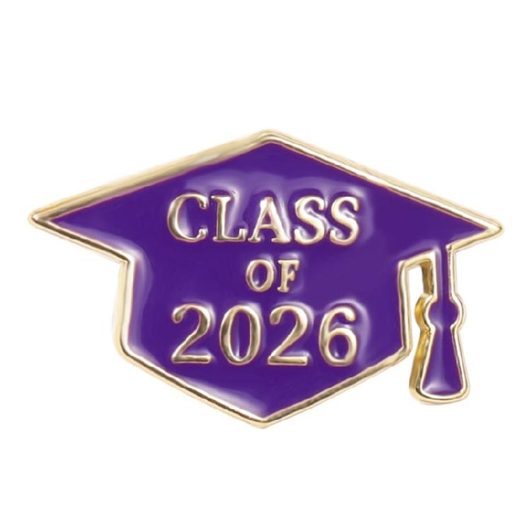 Stylish 2026 Graduation Year Corsage Pin Sophisticated Zinc Alloy Brooch Chest Pin With Glossy Enamel Finish