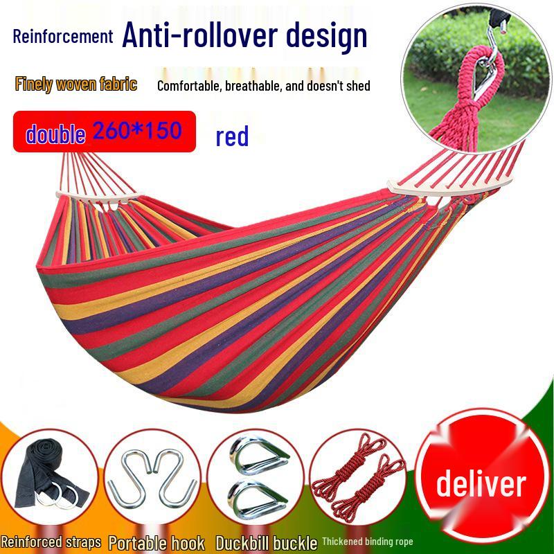 Double Outdoor/Indoor Hammock Bed: Adult Swing, Hanging Rope Chair & Rocking Net for Sleeping