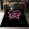 Custom Name Butterfly Printed Carpet,Rug for Office Chair Living Room Bedroom Kitchen Room Decor Gifts.