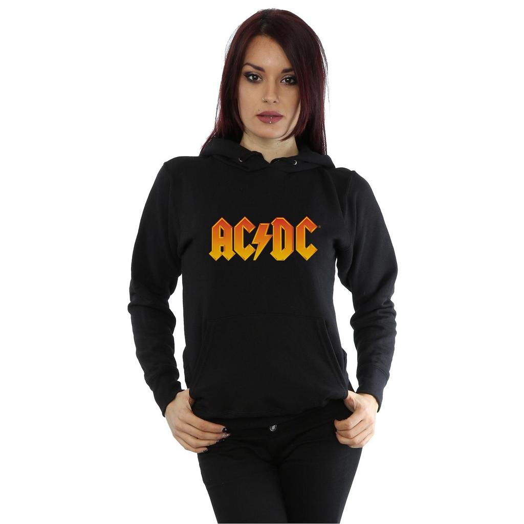 AC/DC Womens/Ladies Fire Logo Hoodie
