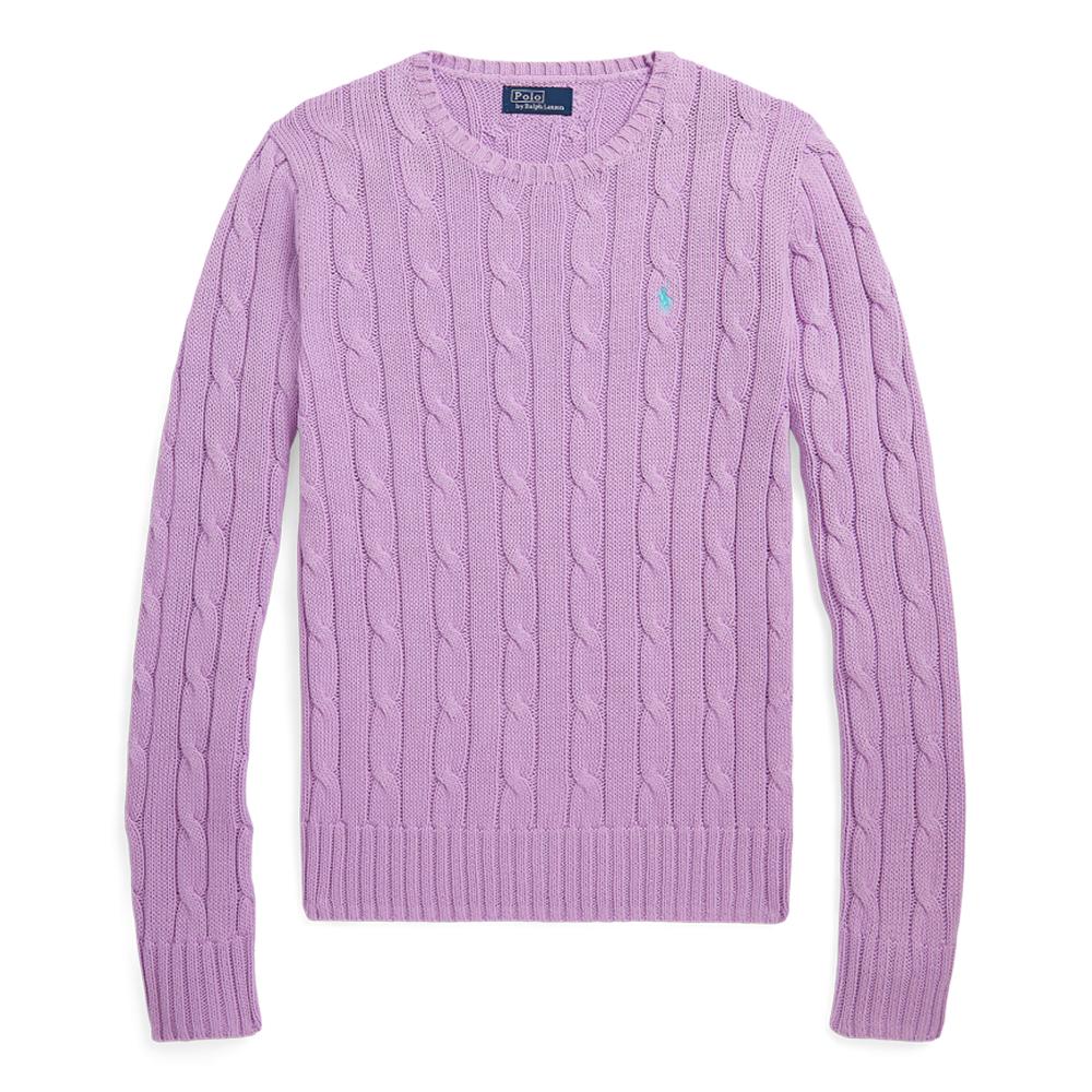 

Свитер женский Polo Ralph Lauren однотонный вязаный косами фиолетовый WMPOSWENC020691-500 S