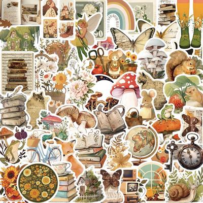 50 Cartoon Retro Animal Doodle Stickers Party Decoration Guitar Notebook Suitcase DIY Waterproof