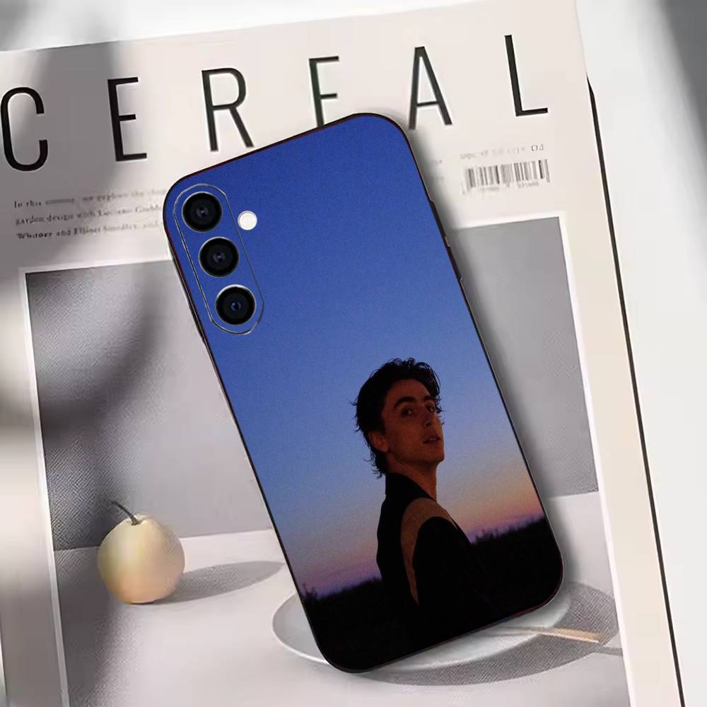 

Timothee Chalamet Phone Case Black Silicone Soft For Samsung Galaxy A73,A72,A71,A70,A53,A52,A51 Samsung a30 a20