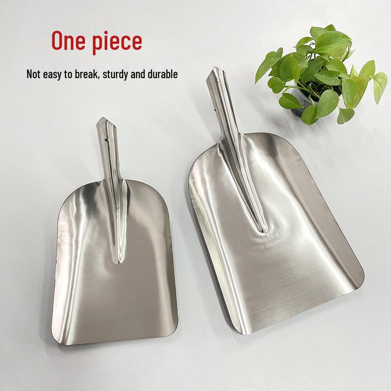 Large 304 Stainless Steel Coal Shovel with Flat Head for Farming and Outdoor Cleaning