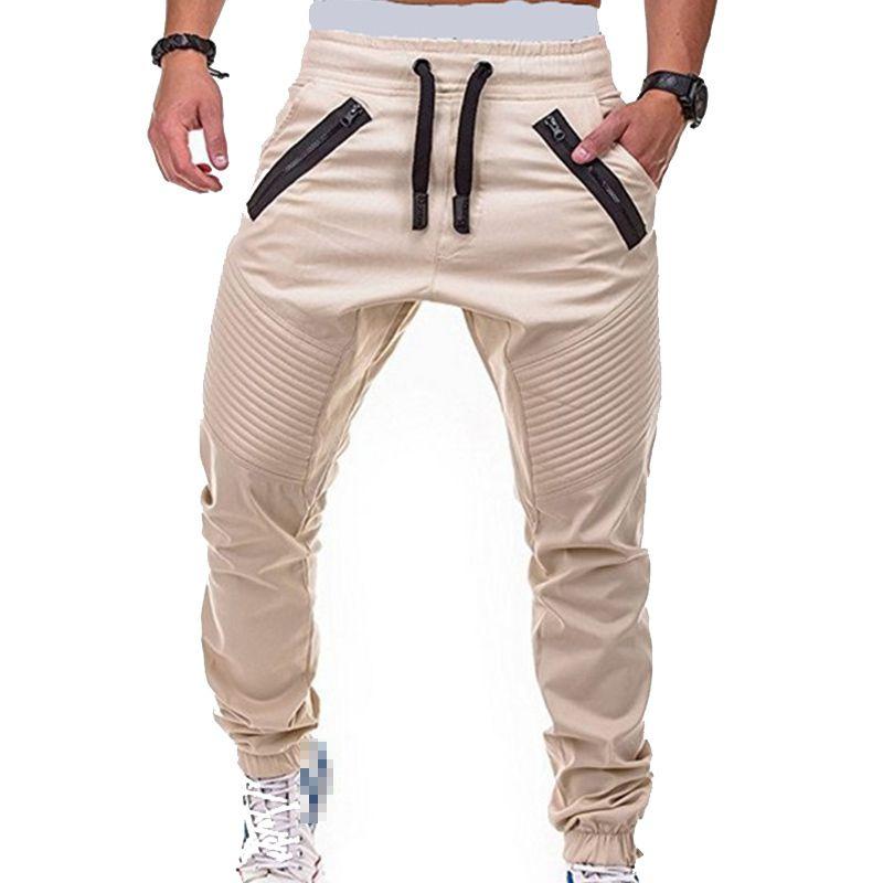 

Мужские брюки с манжетами зауженного кроя, брюки-карандаш, спортивные штаны, повседневные брюки, карго Beige,XL